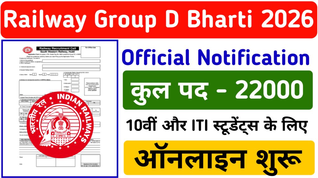 RRB Group D Recruitment 2026 Apply Online